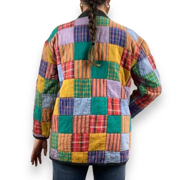 ❌SOLD❌90's patchwork color block cotton spring jacket by OSY - Picture 11 of 16